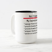 Boekhouding is mijn aangepaste Superpower-cadeau Tweekleurige Koffiemok (Voorkant links)