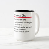 Boekhouding is mijn aangepaste Superpower-cadeau Tweekleurige Koffiemok (Voorkant rechts)