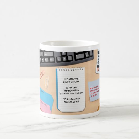 Boekhouding Kantoor Desk Achtergrond Mok (Center)