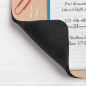 Boekhouding Kantoor Desk Achtergrond Mousepad Muismat (Hoek)