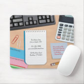 Boekhouding Kantoor Desk Achtergrond Mousepad Muismat (Met muis)