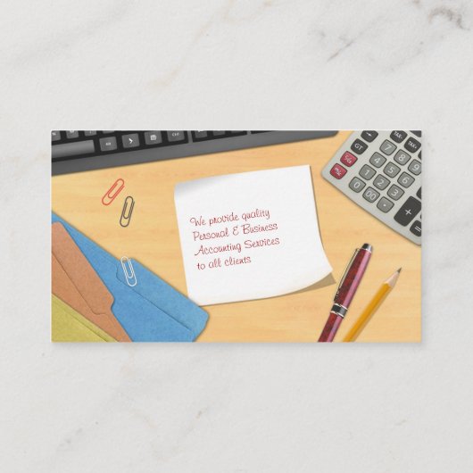 Boekhouding Kantoor Werkdesk Visitekaartje (Achterkant)