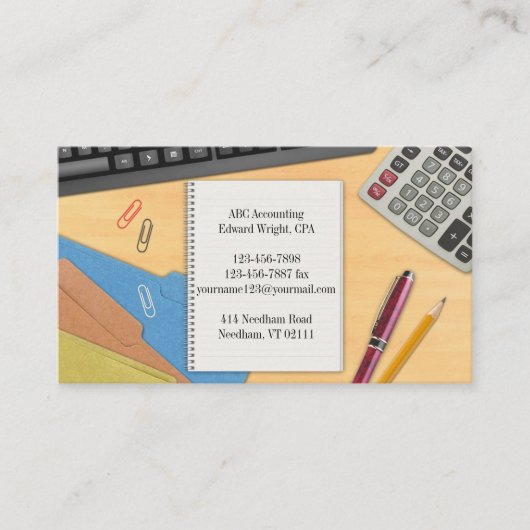 Boekhouding Kantoor Werkdesk Visitekaartje (Voorkant)