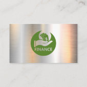 Boekhouding | Logo voor geldfinanciering | Metaal Visitekaartje (Achterkant)