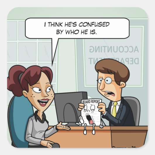 Boekhouding Raad van Bestuur Pun Square Sticker (Voorkant)