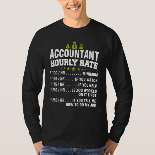 Boekhouding -  uurkoers accountant t-shirt (Voorkant)