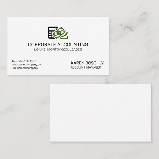 Boekhouding Visitekaartje (Voorkant / Achterkant)