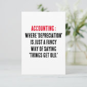 Boekhouding Waar 'afschrijving' slechts een fancy  Bedankkaart (Staand voorkant)