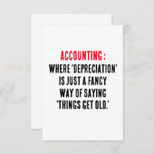 Boekhouding Waar 'afschrijving' slechts een fancy  Bedankkaart (Voorkant / Achterkant)