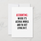 Boekhouding Waar het een wereld op transactiebasis Bedankkaart (Voorkant)