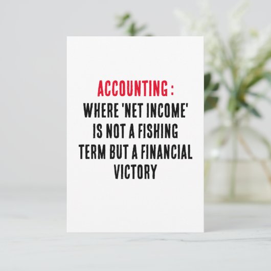 Boekhouding Wanneer het "netto-inkomen" geen visse Bedankkaart (Staand voorkant)
