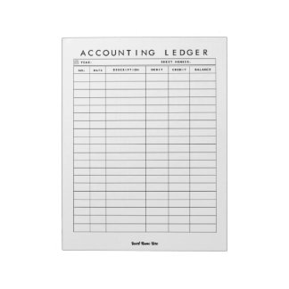 Boekhoudingsgrootboek Aangepaste Notitieblok 