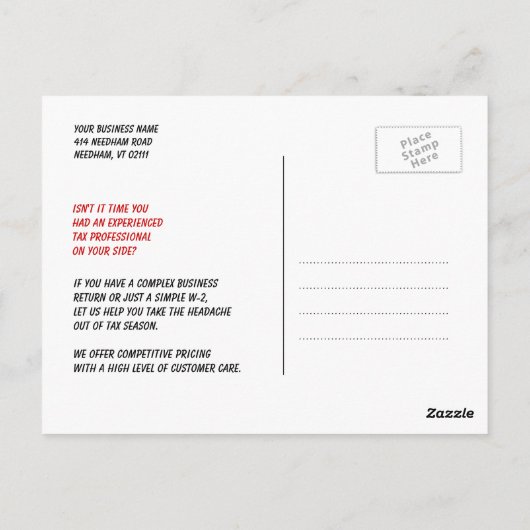 boekhoudkundig Briefkaart (Achterkant)