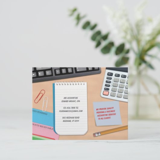 boekhoudkundig Briefkaart (Staand voorkant)