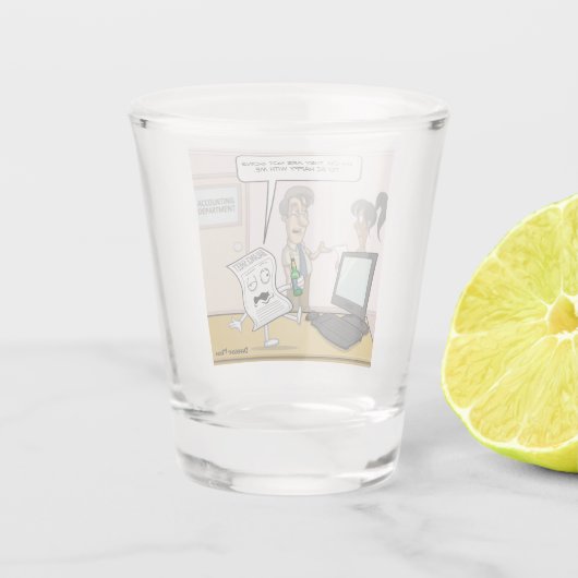 Boekhoudkundig Drink balanstotaal Punny Shot Glass Shot Glas (Achterkant)