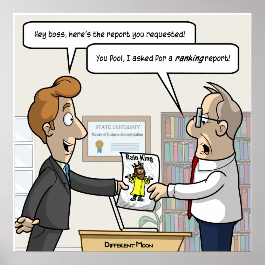 Boekhoudkundig Rangrapport Punny Poster (Voorkant)