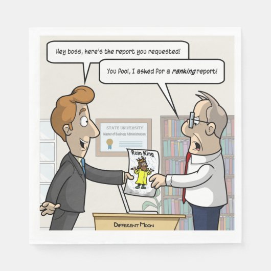 Boekhoudkundig Ranking Report Punny Party Napkins Servet (Voorkant)