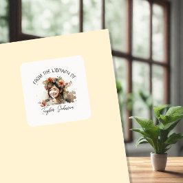 Boekhoudkundig sticker, boekbord Eigen donker haar Vierkante Sticker