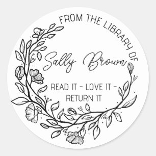 Boekhoudkundig sticker, boekplaatje, stempel Aange Ronde Sticker