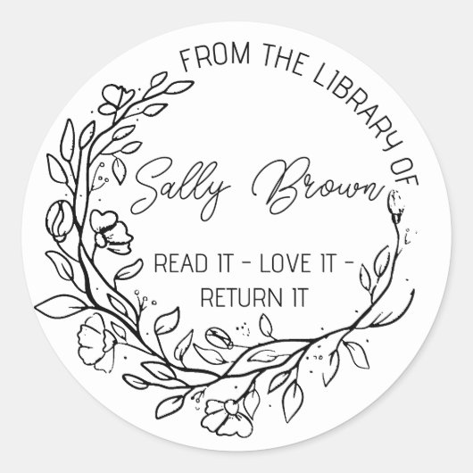 Boekhoudkundig sticker, boekplaatje, stempel Aange Ronde Sticker (Voorkant)