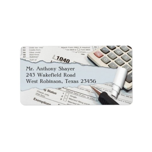 Boekhoudkundig verzendadres label sjabloon (Voorkant)