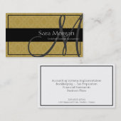 Boekhoudkundig Visitekaartje - Classy Monogram Dam (Voorkant / Achterkant)