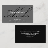 Boekhoudkundig Visitekaartje - Monogram zwart-wit (Voorkant / Achterkant)