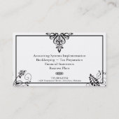 Boekhoudkundig Visitekaartje - zwart-wit elegant (Achterkant)