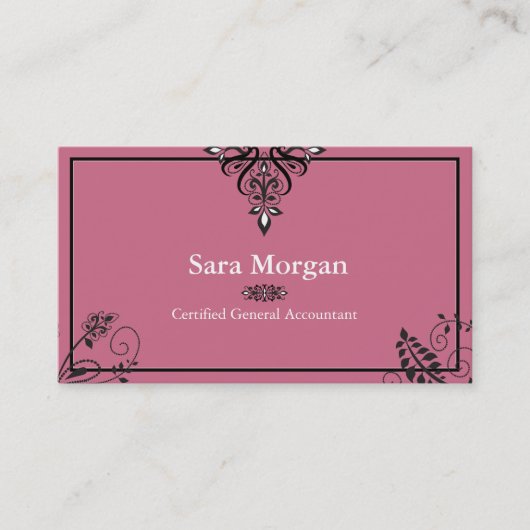 Boekhoudkundig Visitekaartje - zwart-wit elegant (Voorkant)