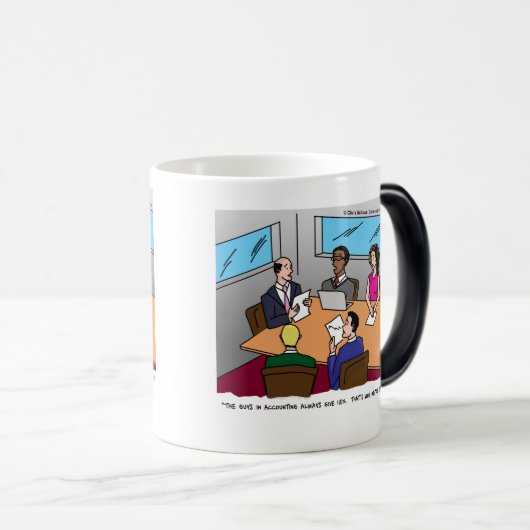 Boekhoudkundige Cartoon Morphing Mok (Voorkant rechts)
