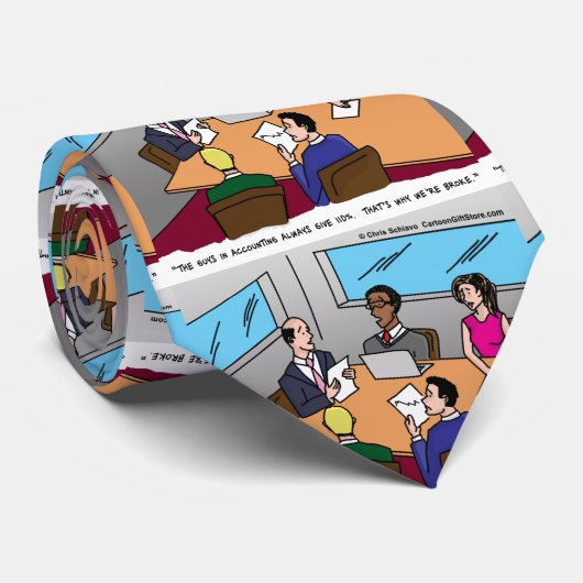 Boekhoudkundige Cartoon Necktie Stropdas (Opgerold)