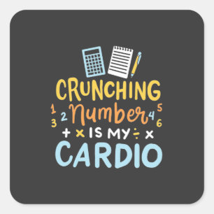 Boekhoudkundige Cruning Number is mijn hart Vierkante Sticker