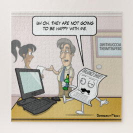 Boekhoudkundige Drink balans Punny Jigzaag Puzzle Legpuzzel