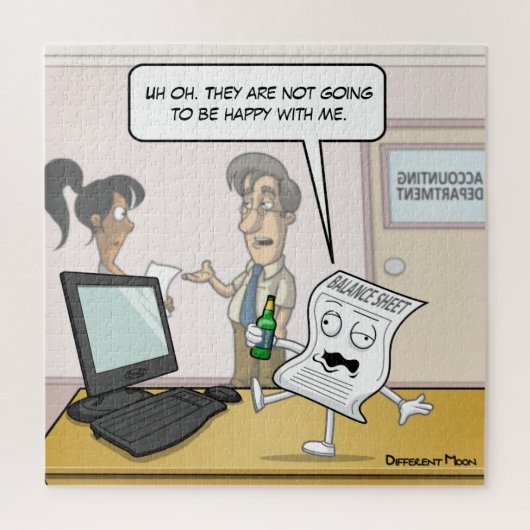 Boekhoudkundige Drink balans Punny Jigzaag Puzzle Legpuzzel (Verticaal)