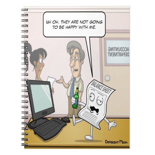 Boekhoudkundige Drink balans Punny Notebook Notitieboek (Voorkant)