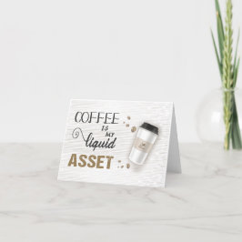 Boekhoudkundige koffie liquide activa bedankkaart