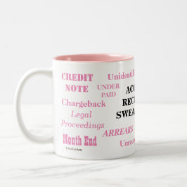 Boekhoudkundige scheldwoorden! irritante grap tweekleurige koffiemok
