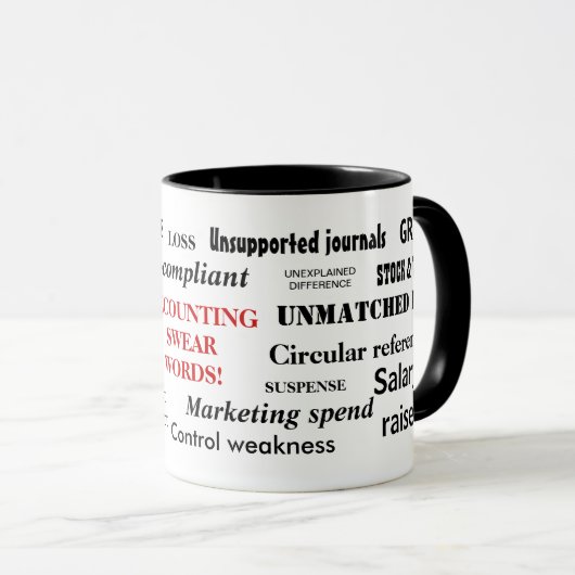 Boekhoudkundige scheldwoorden! Onbeschofte account Mok (Voorkant rechts)