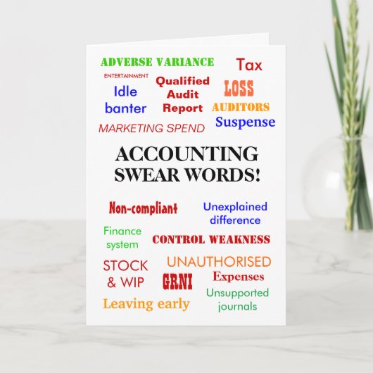 Boekhoudkundige scheldwoorden! Verjaardag Kaart (Voorkant)