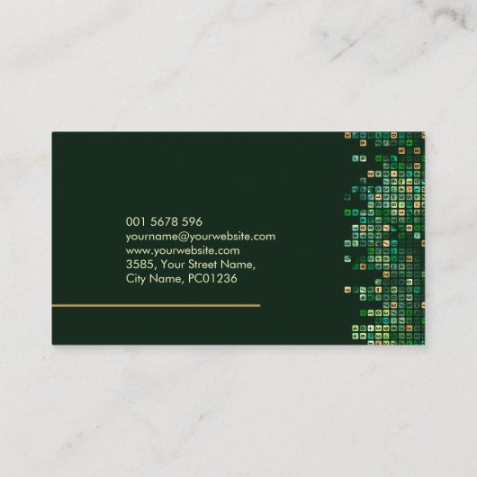 Boekhoudkundige services - Abstracte groene Gold-n Visitekaartje (Achterkant)