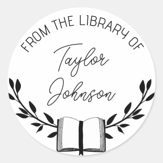 Boekhoudkundige stickers, bladbladbladbladbladblad ronde sticker (Voorkant)