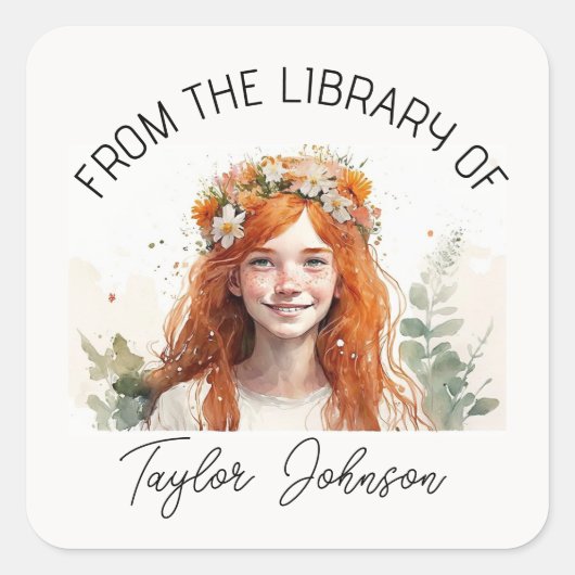 Boekhoudkundige stickers, bladwijzer Eigen naam Vierkante Sticker (Voorkant)