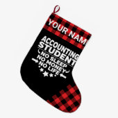 Boekhoudkundige student Geen slaapuren in Red Pset Grote Kerstsok (Voorkant (Hangend))