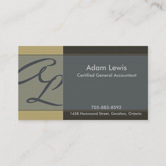 Boekhoudkundige Visitekaartje - Monogram (Voorkant)