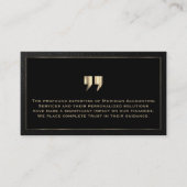 Boekhoudkundige Visitekaartjes met Testimonial (Voorkant)