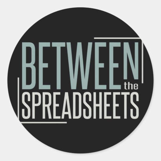 Boekhoudkundige woordspeling tussen de spreadsheet ronde sticker (Voorkant)