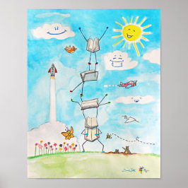 Boekhoudkunst balans boeken boekhouder poster