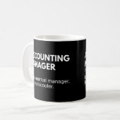Boekhoudmanager Grappige Werk Definitie Koffiemok (Voorkant links)
