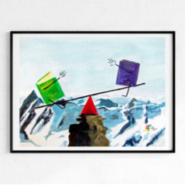 Boekhoudposter Kunst Breng de Boeken in Evenwicht Poster