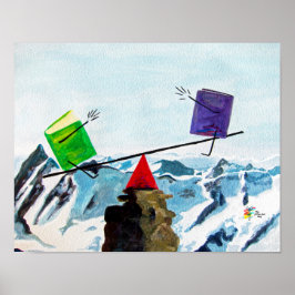 Boekhoudposter Kunst Breng de Boeken in Evenwicht Poster